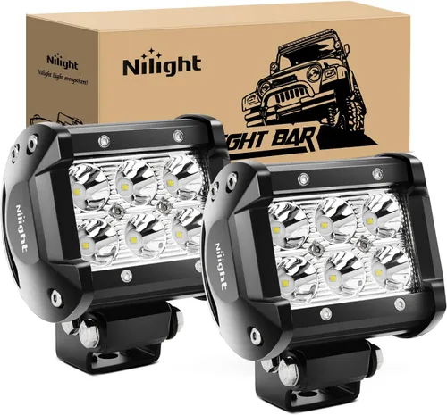 Vista 16 de Nilight Barra de luz LED, 18 W, 1260 lm, todo terreno, conducción, antiniebla, iluminación de trabajo para camioneta, tractor, camioneta, barco