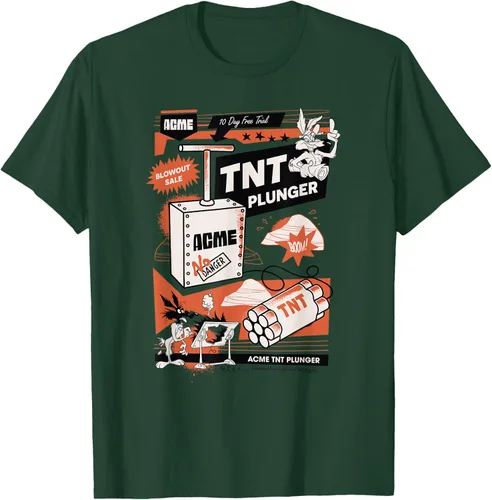 Vista 40 de Looney Tunes Wile E. Coyote - Camiseta de émbolo TNT, Blanco, S