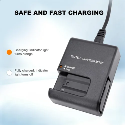 Vista 5 de Paquete de 2 baterías EN-EL15 EL15a EL15b EL15c 2100mAh y cargador