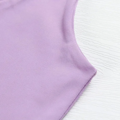 Vista 7 de Artfish - Camiseta corta casual y básica con tirantes delgados y cuello cuadrado, para mujer, sin mangas, de doble capa, ombliguera