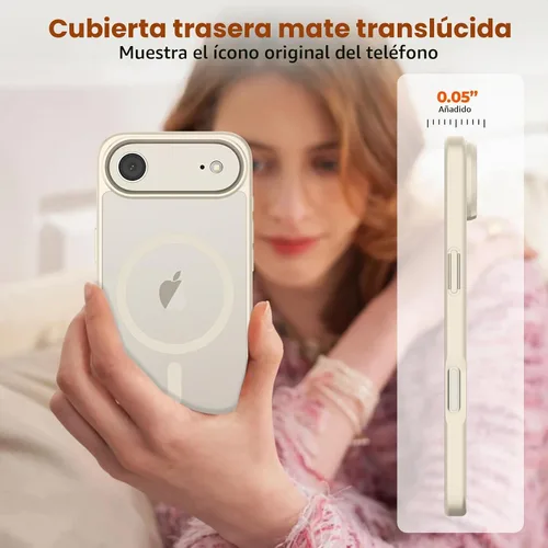 Vista 7 de zapica - Carcasa magnética para iPhone Air, color blanco antiguo with Screen Protector, Compatible with MagSafe, Military Grade Drop Protection