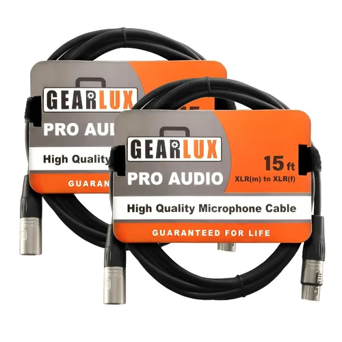 Vista 10 de Gearlux – Cable de micrófono XLR, completamente balanceado, macho a hembra, 25 pies - Paquete de 3