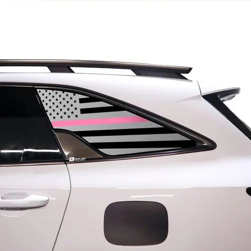 Vista 10 de BOGAR TECH DESIGNS Calcomanía de vinilo precortada con la bandera estadounidense de un cuarto de ventana, compatible con Kia Sorento 2021-2025, Negro