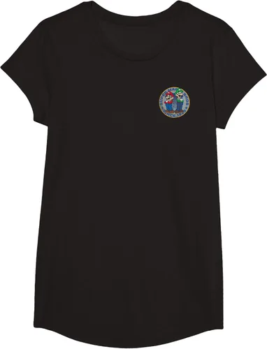Vista 5 de Super Mario Bros Luigi Left Chest Since 1985 - Camiseta gráfica Negro