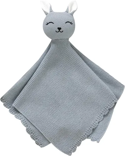 Vista 14 de LAWKUL Manta de seguridad suave para recién nacidos, niños y niñas, de punto para acurrucarse, cómoda, color camel, 16 x 16 pulgadas