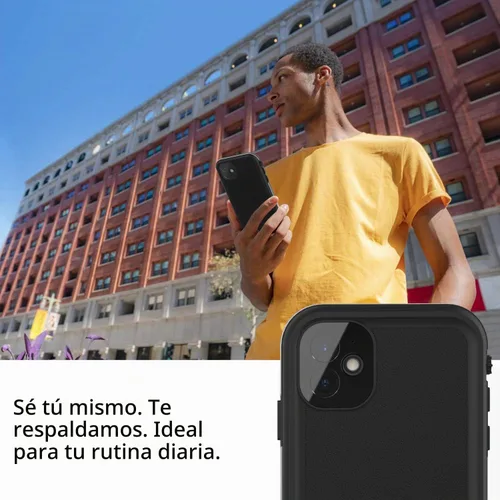 Vista 7 de funda impermeable para IPhone de 6.1 con protector de pantalla sub-acuático a prueba de golpes, cuerpo completo a prueba de polvo, funda resistente