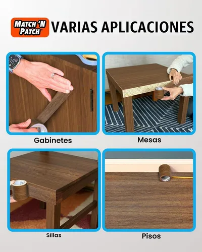 Vista 4 de Match 'N Patch Cinta de reparación realista, roble antiguo