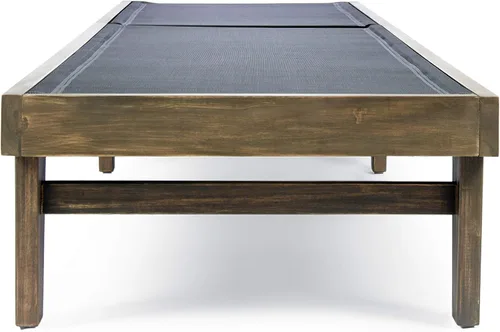 Vista 10 de Christopher Knight Home Summerland - Tumbona de malla para exteriores con marco de madera de acacia, acabado gris/malla gris oscuro