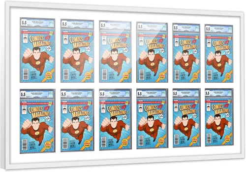 Vista 82 de Poster Palooza Marco de cómics con paspartú para 1 cómic de grado CGC, CBCS o PGX, marco de cómic de bronce para cómic de 8.125 x 13 pulgadas