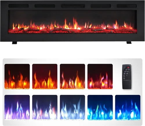 Vista 9 de Efiretric® Grace - Chimenea eléctrica 3 en 1 de 36 pulgadas de ancho (EF449), independiente, montada en la pared, empotrada, efecto de llama de 9