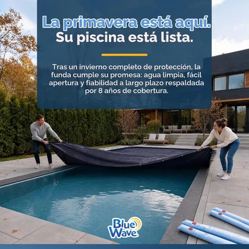 Vista 7 de Funda para piscina rectangular de tierra Defender, 8 años, Azul marino oscuro