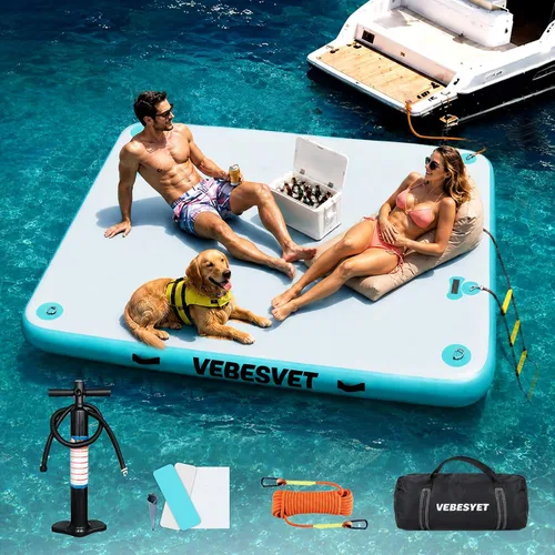 Vista 19 de Plataforma flotante inflable del muelle con la escalera suave Gris claro+negro