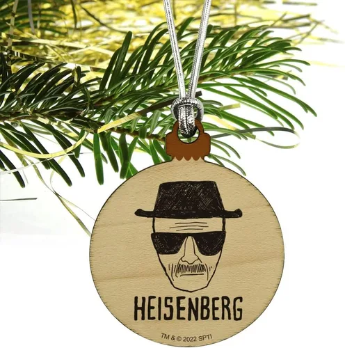 Vista 3 de GRAPHICS & MORE Breaking Bad Classic Heisenberg - Adorno navideño pequeño de madera para árbol de Navidad