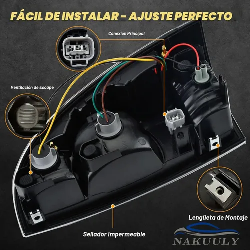 Vista 4 de Luces traseras compatibles con Tacoma 2005-2015 (estilo de carcasa negra) Lado del conductor y del pasajero, LED y halógeno, con bombilla y arnés