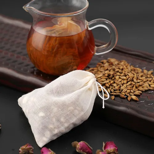Vista 4 de TUZAZO Bolsas de Té Reutilizables - Paquete de 24 Bolsas de Gasa de Algodón Natural Sin Blanquear de Muselina Tipo Saquito para Colar Café Té e
