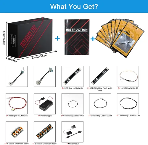Vista 2 de VONADO Kit de luz LED - Música compatible con Hulkbuster (sin modelo Lego, solo luz)