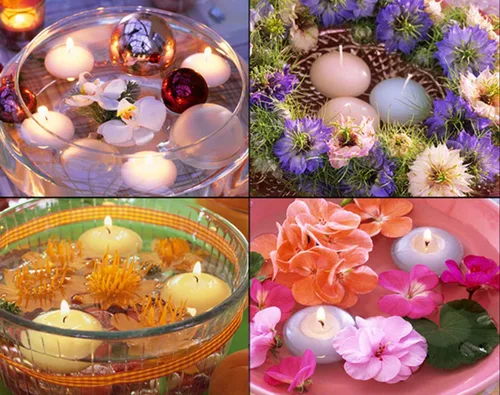 Vista 4 de T-shin Velas flotantes, velas clásicas sin perfume con 100 pétalos de rosa de seda, mini discos de vela para bodas, aniversarios, cumpleaños