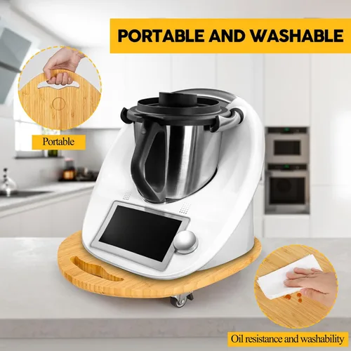 Vista 3 de Elegante bandeja deslizante para Thermomix TM5 TM6, base para Thermomix - Robusta, se desliza fácilmente desde debajo del gabinete, bandeja