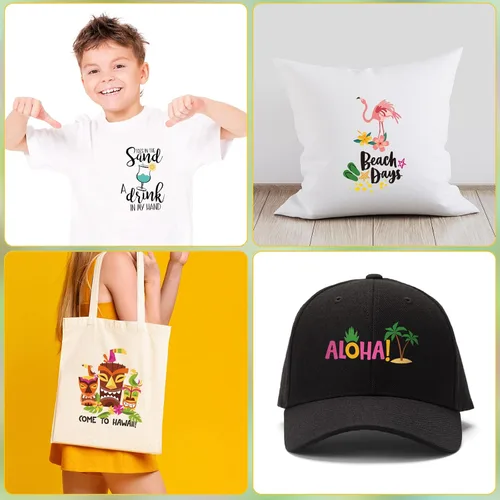 Vista 7 de Fainne 22 calcomanías de vinilo de transferencia de calor para playa, para planchar, para planchar, listas para prensar, para camisetas, chaquetas