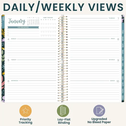 Vista 4 de bloom daily planners Agenda 2027 con plantilla para mujer