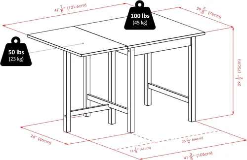 Vista 4 de Winsome Lynden Mesa de comedor extensible con 2 sillas con respaldo de escalera, 48 pulgadas de ancho, 30 pulgadas de alto, nogal