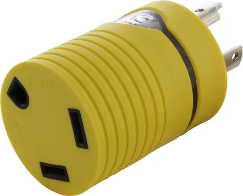 Vista 14 de AC WORKS Generador a adaptador RV de 30 amperios (L5-20 20A 3 clavijas de bloqueo compacto) Amarillo