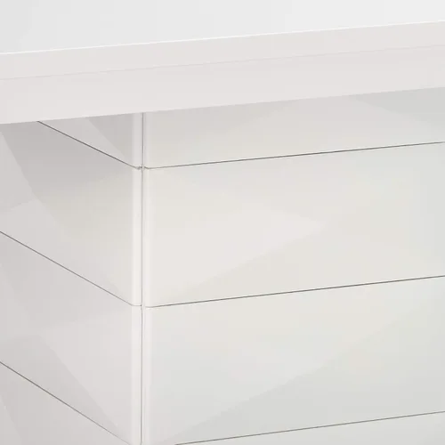 Vista 6 de Kings Brand Milan - Mesa rectangular moderna de madera con acabado blanco