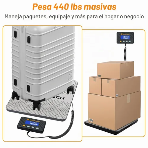 Vista 4 de Básculas Postales para Envío de Paquetes 440lb Báscula de Correo Digital Heavy Duty Alta Precisión 0.35oz Báscula de Franqueo con Pantalla Separada