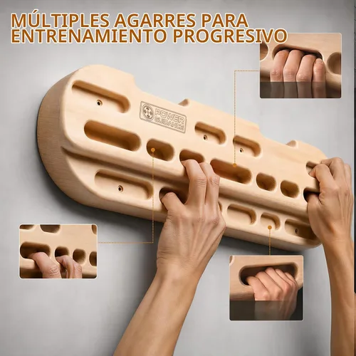 Vista 3 de POWER GUIDANCE Tabla de Agarre de Escalada en Roca, Fortalecedor de Manos de Madera, Ejercitador de Antebrazo para Escaladores y Atletas