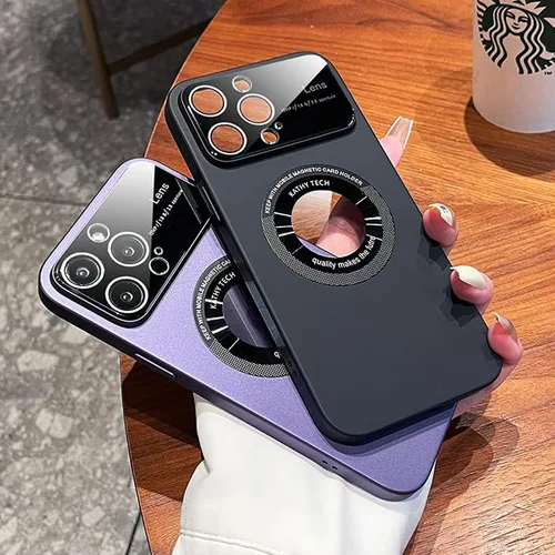 Vista 3 de SKYLMW Funda para iPhone 11 de 6.1 pulgadas 2019, diseño de ventana grande, PC duro integrado de lujo protector de lente de cámara de protección