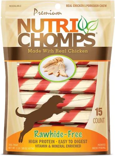 Vista 9 de NutriChomps - Masticables para perros, giros de 6 pulgadas, fáciles de digerir, golosinas para perros sin piel cruda, saludables, 12 unidades, pollo