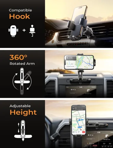 Vista 2 de LISEN - Soporte para teléfono de CD para coche Protect Your Car Interior Sturdy Car Phone Holder Mount Holds Your Phone Securely Even on Bumpy Road