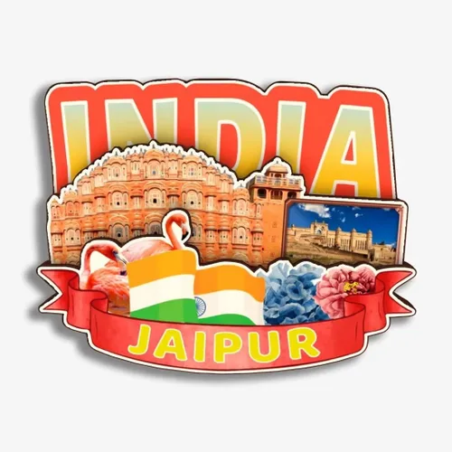 Vista 20 de Jaipur India - Imán de nevera de madera 3D de madera hecha a mano para viajes, recuerdos de la ciudad, imán para nevera, decoración del hogar