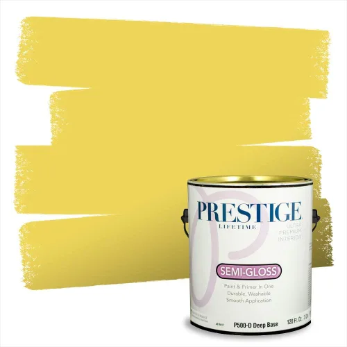 Vista 2 de PRESTIGE Pinturas de pintura exterior e imprimación en uno, 1 galón, plano, combinación comparable de Benjamin Moore* Pila de heno