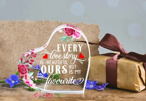 Vista 4 de PETCEE Regalos para el Día de la Madre de parte de hija, hijo, Every Love Story is Beautiful Day Keepsake Gifts for Wife from Husband Anniversary
