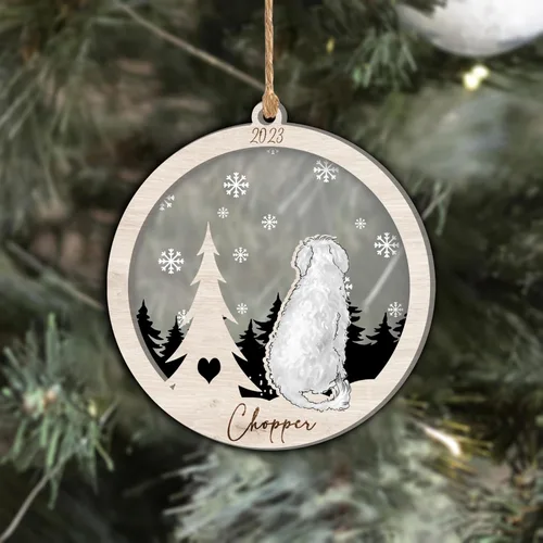 Vista 210 de Nazenti Adorno de Navidad conmemorativo personalizado, regalo personalizado de recuerdo de perro, condolencias por pérdida de mascotas, sabueso