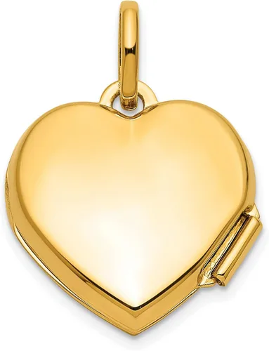 Vista 3 de Medallón de corazón en oro amarillo de 14 k, 0.591 in, 0.827 in x 0.591 in, Metal