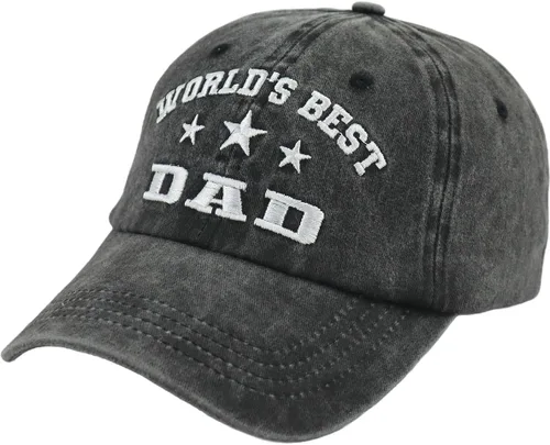 Vista 3 de World's Best - Gorras de béisbol para hombre, de algodón envejecido, ajustable, para papá y abuelo, regalos para Abuelo Pappy