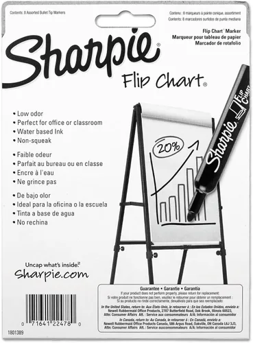 Vista 4 de Sharpie 22478 Rotafolios Rotafolios Punta Bala Ocho Colores 8/Set