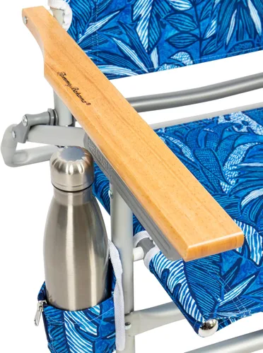 Vista 6 de Tommy Bahama - Silla de playa plegable con 5 posiciones, diseño clásico y plano con mochila, enfriador y portavasos, silla de playa portátil