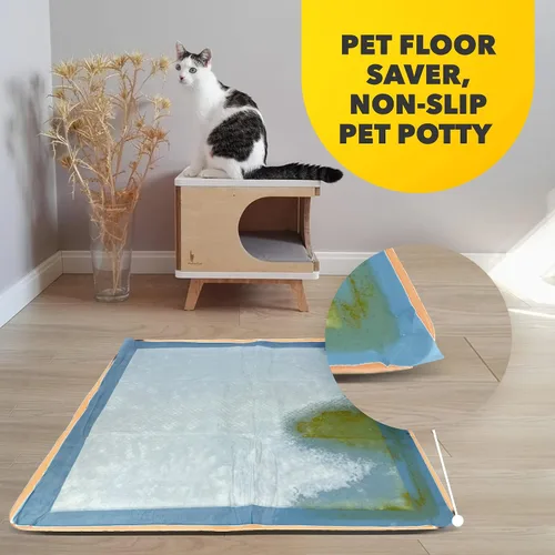 Vista 8 de Skywin TidyFriend - Soporte para orina de perro apto para viajes de hasta 24 x 24 pulgadas, alfombrilla de silicona flexible enrollable con borde