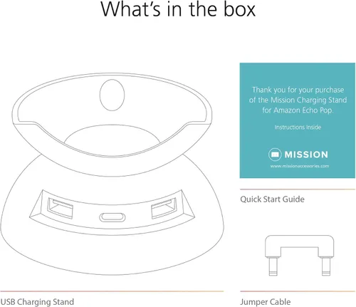 Vista 6 de Made for Amazon Stand with USB-C and USB-A charging ports for Echo Pop (2023 Release)