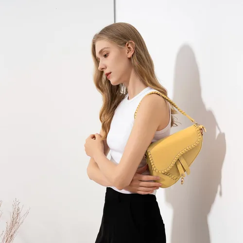 Vista 5 de Yaopeing Bolsas de hombro para mujer, bolso cruzado pequeño de moda, bolso de mano de piel sintética, bolso de mano para axilas, bolso de mano