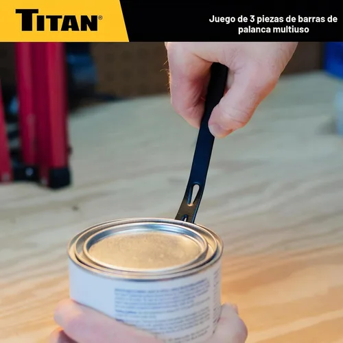Vista 8 de Titan 17121 Juego de 3 barras de palanca planas de 5.5 pulgadas, 7.5 pulgadas y 9.5 pulgadas con extractor de clavos, barra de acero forjado