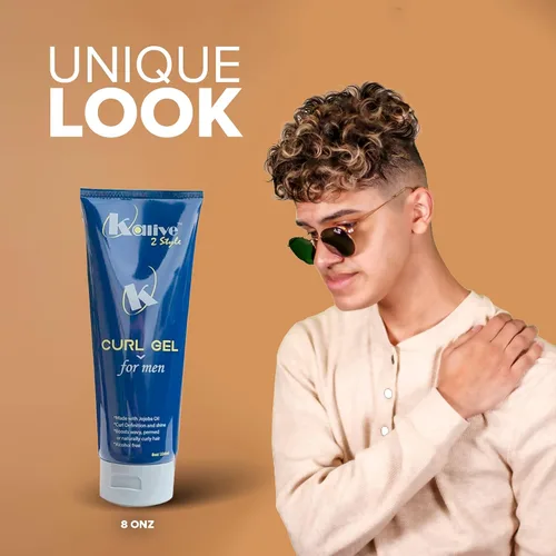Vista 7 de KALIVE - Gel de rizos para hombres de 8 onzas, gel para el cabello para hombres, calidad en productos para el cabello para hombres, define rizos