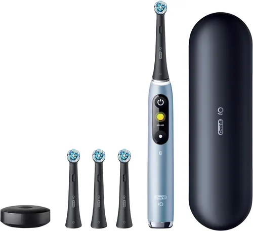 Vista 12 de Oral-B iO Series 9 Cepillo de dientes eléctrico con 4 cabezales de cepillo, Aqua Alabaster