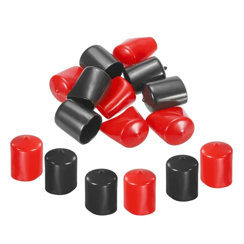 Vista 15 de MECCANIXITY 50 unids tapas de goma Surtido de 0.079 in PVC vinilo tornillo rosca protector para tornillo tornillo negro rojo