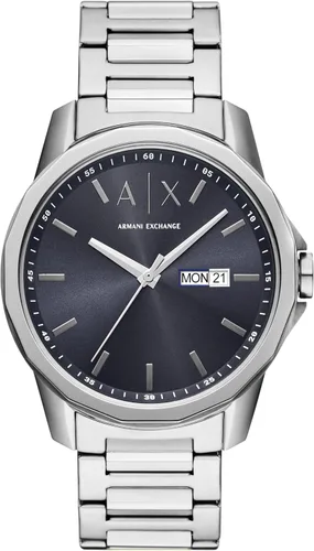 Vista 21 de A X Armani Exchange Reloj de vestir cronógrafo para hombre con correa de acero inoxidable, silicona o cuero