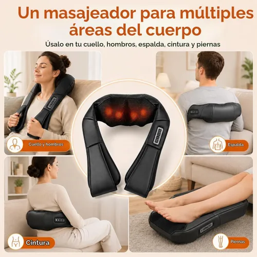 Vista 5 de brenzo Masajeador de cuello y hombros con calor, negro Negro (balck)
