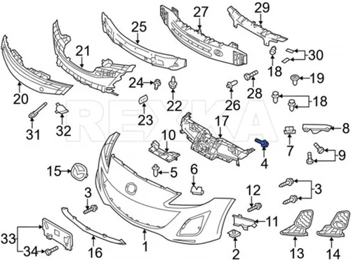 Vista 7 de Rexka 10 piezas M5-1.81 x 16 mm Forro de Fender Protector de Salpicaduras Tapa del Parachoques Tornillo de Cabeza Phillips Hexagonal Sems para Mazda